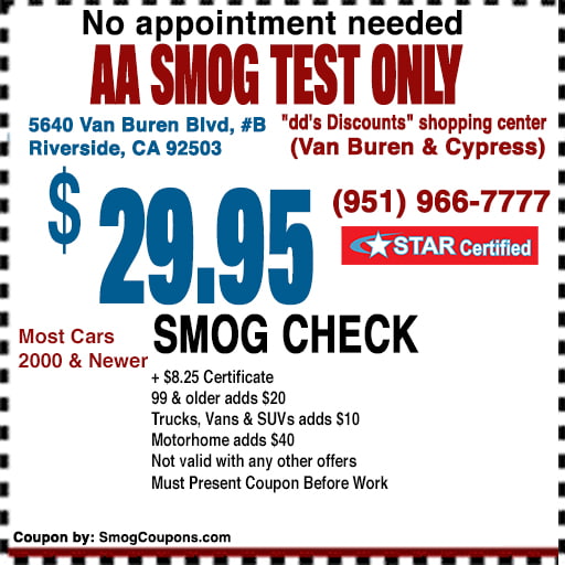 Smog Check Prices Near Me Star Certified Riverside Ca 92503